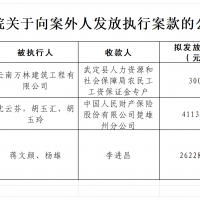 楚雄一地法院正在公示：向这3名案外人发放执行案款