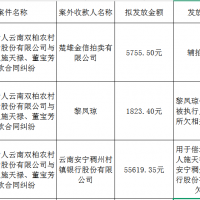 楚雄一地法院正在公示：向这3名案外人发放执行案款